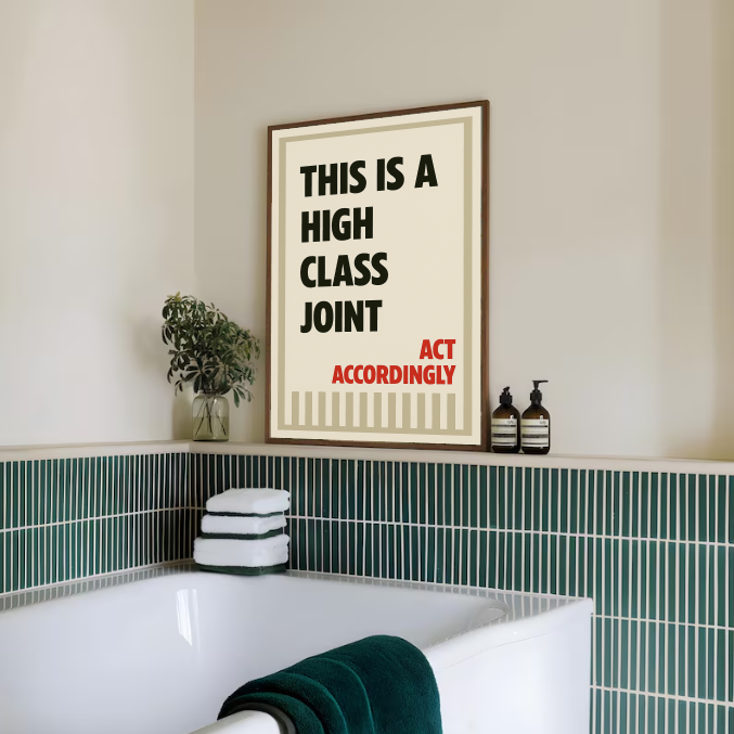 Bathroom Humor Wall Art – Classy Humorous Sign Printable