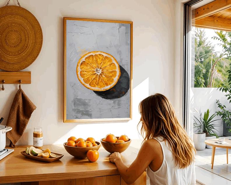 Orange Slice Print: Vibrant Citrus Kitchen Wall Art (Digital Download)