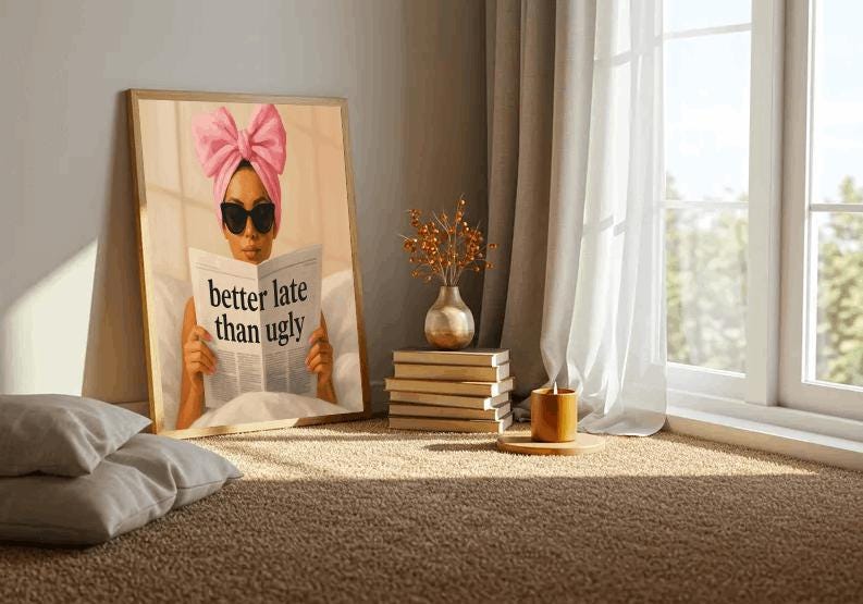 Glam Fashion Quote Art Print: Chic Vanity Decor (Digital Download)