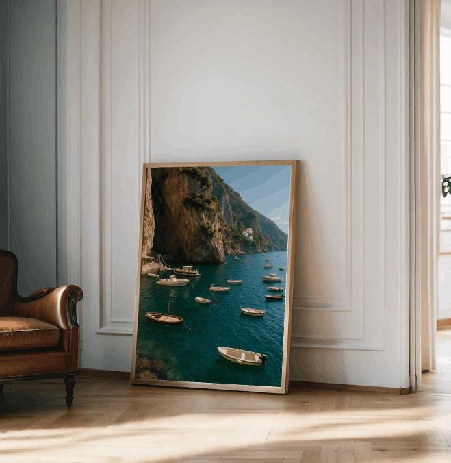 Amalfi Coast Print: Italian Seaside View, Coastal Decor (Digital Download)