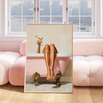 Self-Care Soak — Luxury Bath & Cocktail Modern Wall Art Print