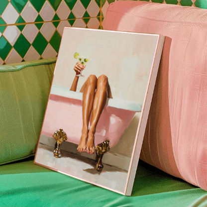 Self-Care Soak — Luxury Bath & Cocktail Modern Wall Art Print
