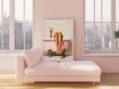 Self-Care Soak — Luxury Bath & Cocktail Modern Wall Art Print