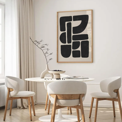 Organic Shapes Abstract — Modern Minimalist Black Neutral Wall Art