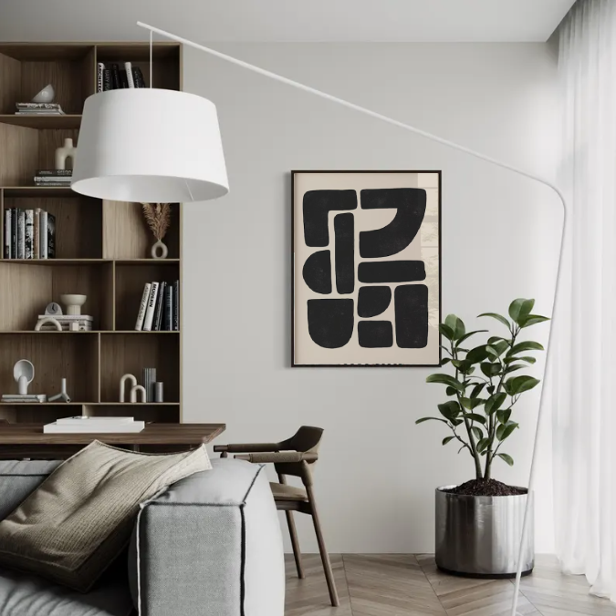 Organic Shapes Abstract — Modern Minimalist Black Neutral Wall Art