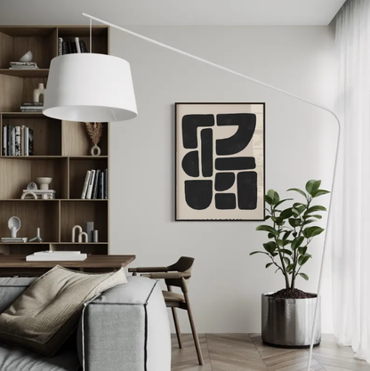 Organic Shapes Abstract — Modern Minimalist Black Neutral Wall Art