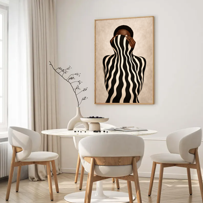 Black Woman Abstract Art Print – Modern Figurative Wall Art, Neutral Tones Contemporary Decor, Printable Artwork
