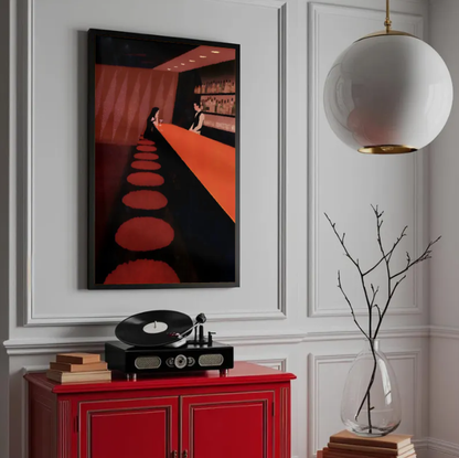 Midnight Cocktail Bar — Moody Modern Nightlife Wall Art Print