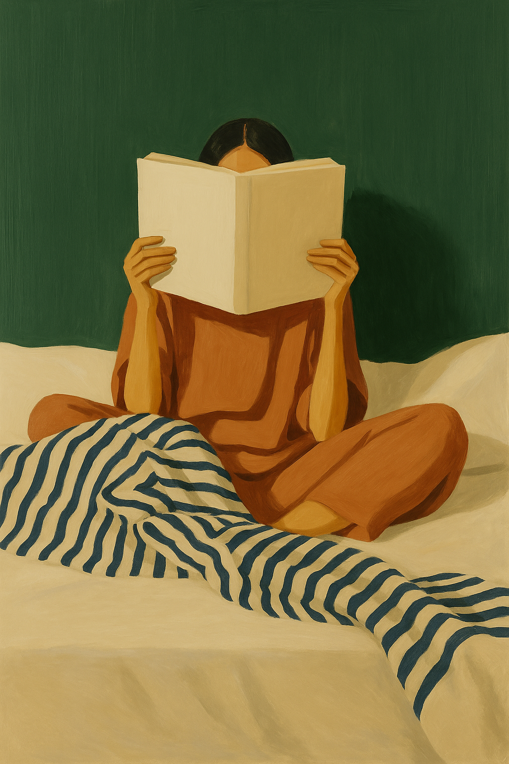Woman Reading Print • Cozy Minimalist Art (Digital Download)