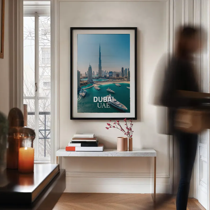 Dubai Skyline Luxury — Burj Khalifa Marina Cityscape Wall Art Print