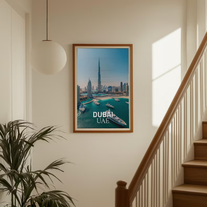 Dubai Skyline Luxury — Burj Khalifa Marina Cityscape Wall Art Print