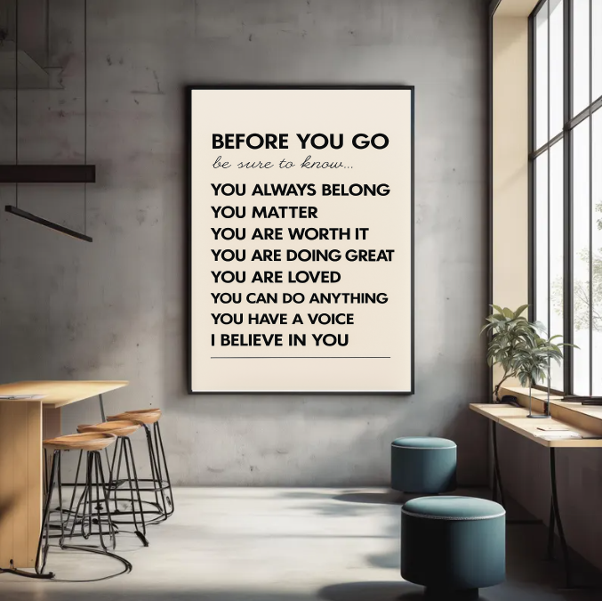 Encouragement Wall Art Printable - You Matter Affirmation Print, Classroom Motivational Decor, Boost Confidence Quote Poster