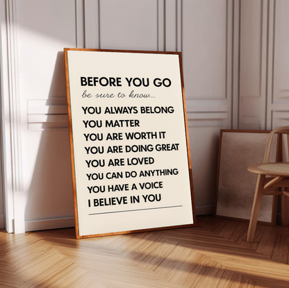 Encouragement Wall Art Printable - You Matter Affirmation Print, Classroom Motivational Decor, Boost Confidence Quote Poster