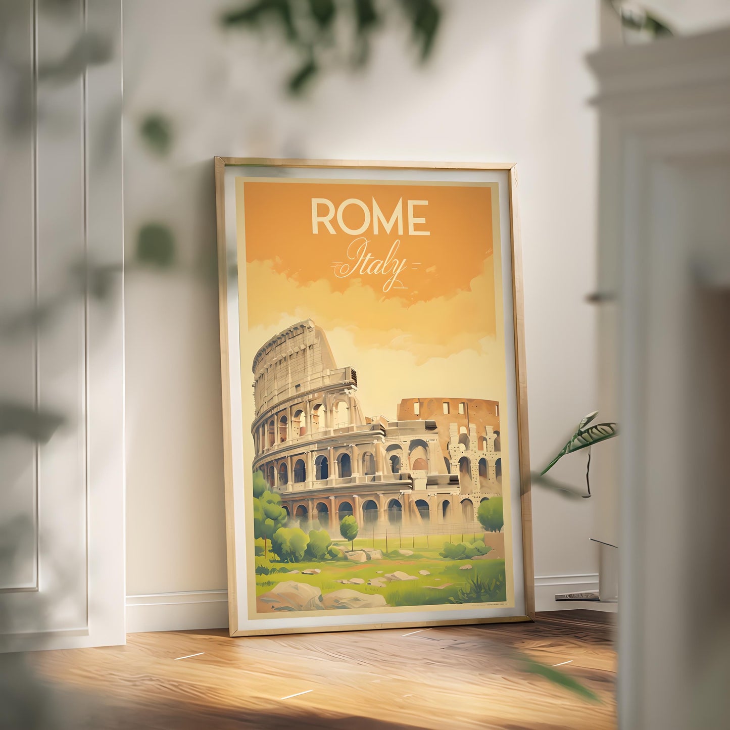 Vintage Rome Travel Poster: Colosseum Print, Italy Wall Art (Digital Download)