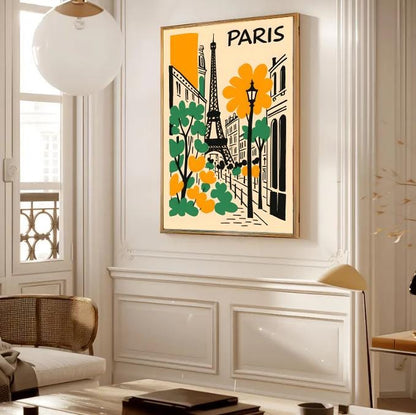 Vintage Paris Travel Poster: Eiffel Tower, Retro French Art (Digital Download)