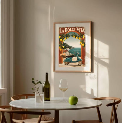 Italian Coast Print: La Dolce Vita, Vespa & Lemons (Digital Download)