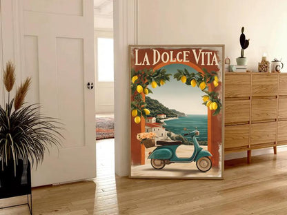 Italian Coast Print: La Dolce Vita, Vespa & Lemons (Digital Download)