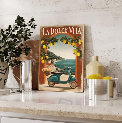 Italian Coast Print: La Dolce Vita, Vespa & Lemons (Digital Download)
