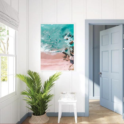 Aerial Beach Surf Print: Turquoise Ocean Coastal Photography (Digital Download)