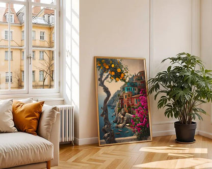 Positano Print: Amalfi Coast, Colorful Italian Village (Digital Download)