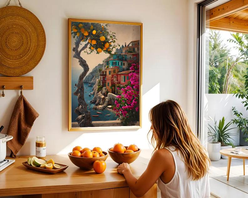 Positano Print: Amalfi Coast, Colorful Italian Village (Digital Download)