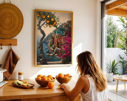 Positano Print: Amalfi Coast, Colorful Italian Village (Digital Download)