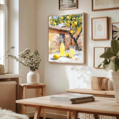 Lemon Tree Watercolor Print: Rustic Italian Kitchen Art (Digital Download)