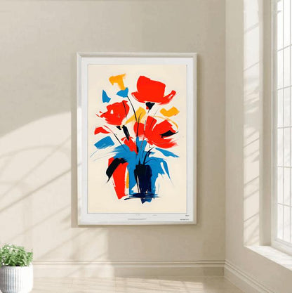 Vibrant Abstract Floral Art Print: Modern Colorful Flower Painting (Digital Download)