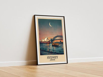 Vintage Sydney Australia Print: Opera House & Harbour Bridge (Digital Download)
