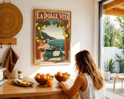 Italian Coast Print: La Dolce Vita, Vespa & Lemons (Digital Download)