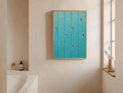 Swimmers Pool Art: Minimalist Summer Wall Decor (Digital Download)