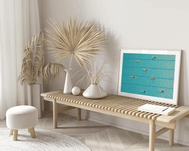 Swimmers Pool Art: Minimalist Summer Wall Decor (Digital Download)