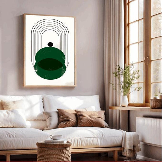 Abstract Geometric Wall Art: Mid-Century Modern Arch Print (Digital Download)