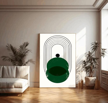 Abstract Geometric Wall Art: Mid-Century Modern Arch Print (Digital Download)