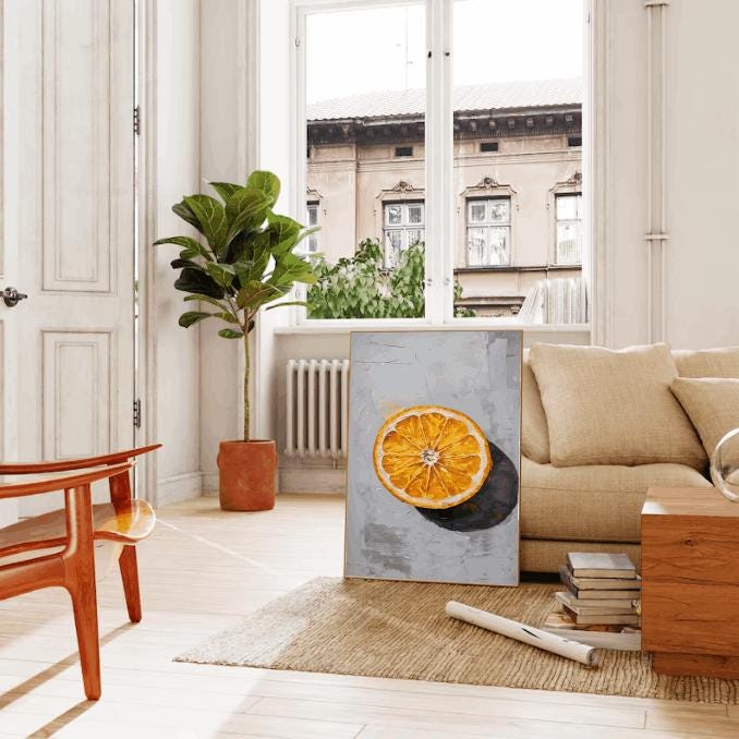 Orange Slice Print: Vibrant Citrus Kitchen Wall Art (Digital Download)