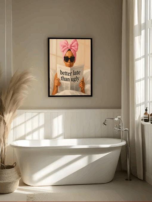 Glam Fashion Quote Art Print: Chic Vanity Decor (Digital Download)