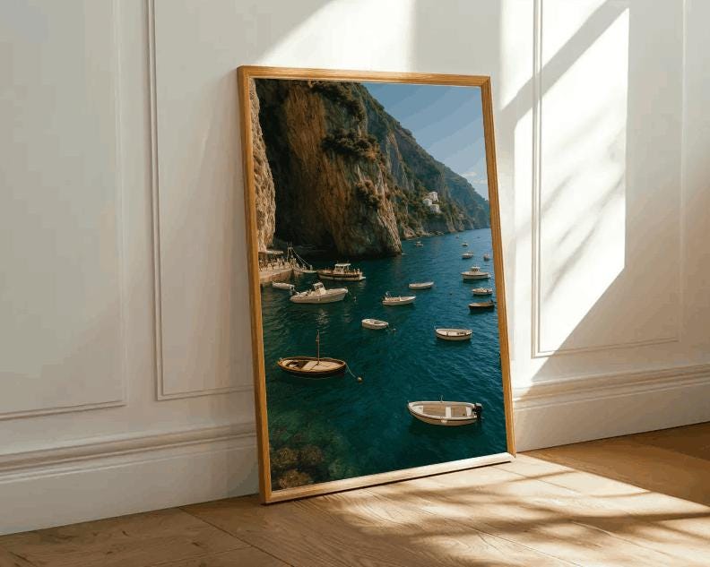Amalfi Coast Print: Italian Seaside View, Coastal Decor (Digital Download)