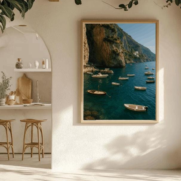 Amalfi Coast Print: Italian Seaside View, Coastal Decor (Digital Download)
