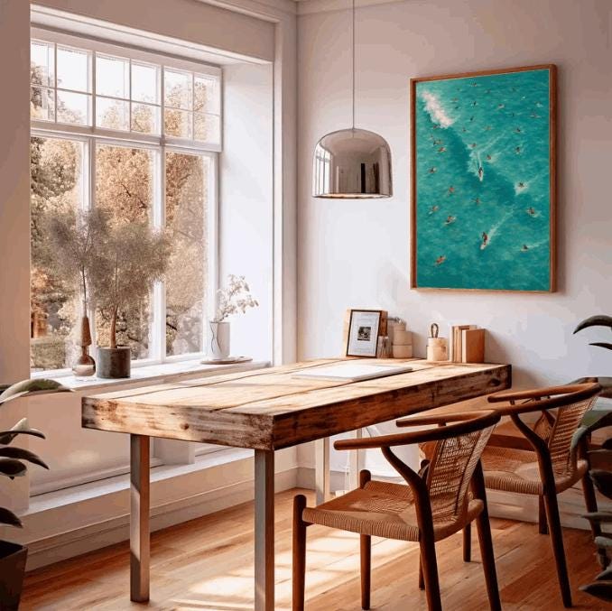 Surfing Wave Art Print: Coastal Beach Decor (Digital Download)