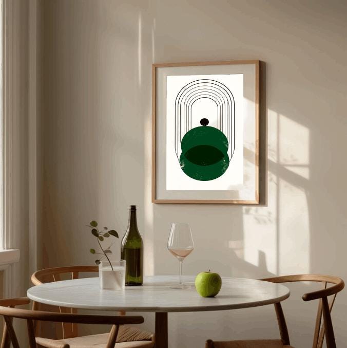 Abstract Geometric Wall Art: Mid-Century Modern Arch Print (Digital Download)