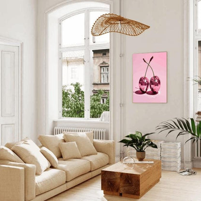 Pink Disco Cherry Art Print: Retro Pop Kitchen & Bar Decor (Digital Download)