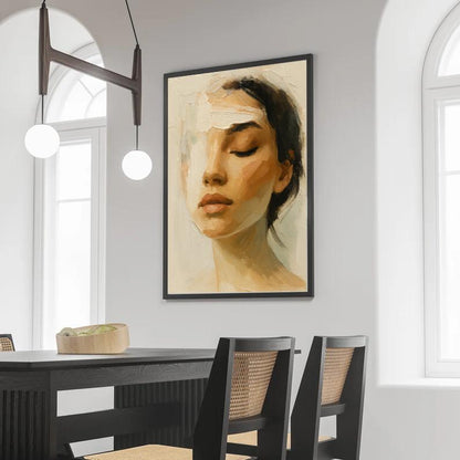 Abstract Woman Portrait Print: Palette Knife Oil Painting Style (Digital Download)