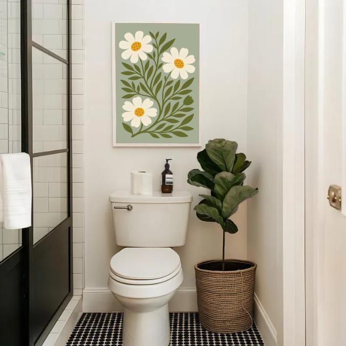 Minimalist Daisy Art Print: Scandinavian Floral Decor (Digital Download)