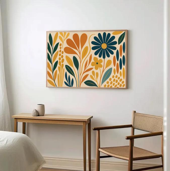 Mid Century Modern Floral Print: Abstract Botanical Art (Digital Download)