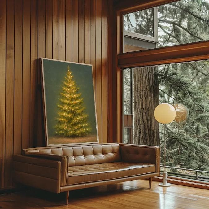 Vintage Christmas Tree Print: Cozy Holiday Wall Art (Digital Download)