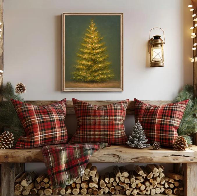 Vintage Christmas Tree Print: Cozy Holiday Wall Art (Digital Download)