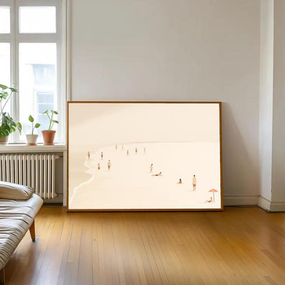 Minimalist Beach Scene Art Print | Coastal Illustration (Digital Download)