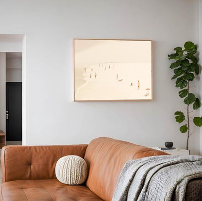 Minimalist Beach Scene Art Print | Coastal Illustration (Digital Download)