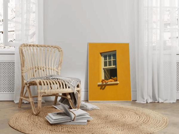 Reading by the Window Art Print | Minimalist Sunlight Painting (Digital Download)