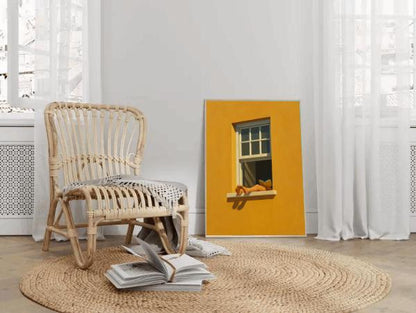 Reading by the Window Art Print | Minimalist Sunlight Painting (Digital Download)